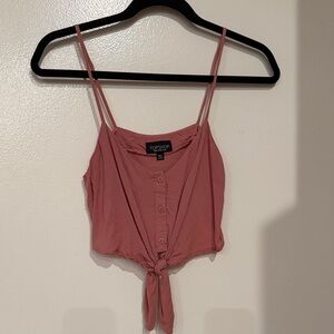 Topshop Dusty Rose Button-Down Cami/crop top